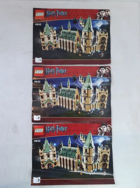 LEGO Harry Potter Hogwarts Castle (4842) INSTRUCTION MANUALS ONLY  #1 #2  & #3