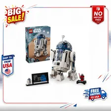 LEGO Star Wars R2-D2 Brick Built Droid Figure, Collectible Star Wars Room Décor