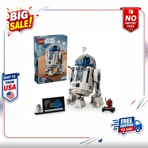 LEGO Star Wars R2-D2 Brick Built Droid Figure, Collectible Star Wars Room Décor