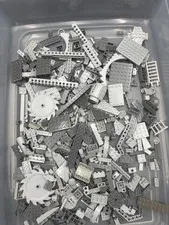 1 lb. Bulk Mixed Gray Legos - standard blocks and unique pieces (Lot A)