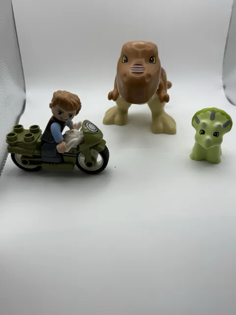 Lego Duplo Jurassic World Owen Motorcycle Dinosaur Figures Lot