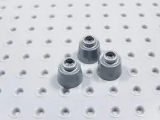 LEGO Lot of 3 Flat Silver Round 1x1 Fez Hat Cones BN