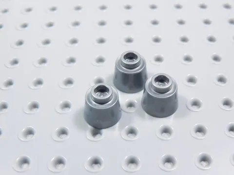 LEGO Lot of 3 Flat Silver Round 1x1 Fez Hat Cones BN