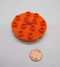 Lego Duplo Dark Orange Turntable Swivel 98222 Large Round Circle Replacement 4X4