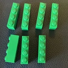 Lot Of 7 Lego 1x4 Brick 3010 Green Replacement Parts Set