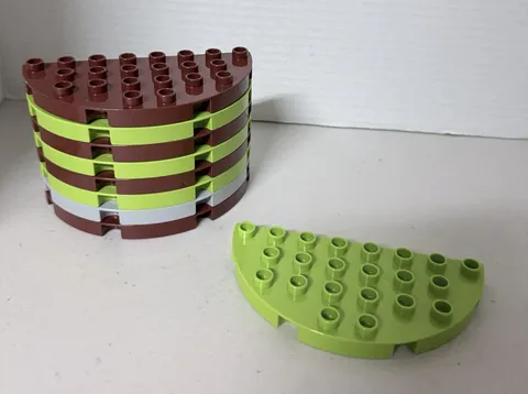 LEGO 29304 Duplo Medium Azure Half Round Semicircle 22 Stud Plate Lot Of 9