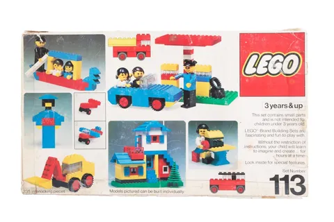 Vintage LEGO Set 113 Universal Building Set Original Box & Tray Incomplete