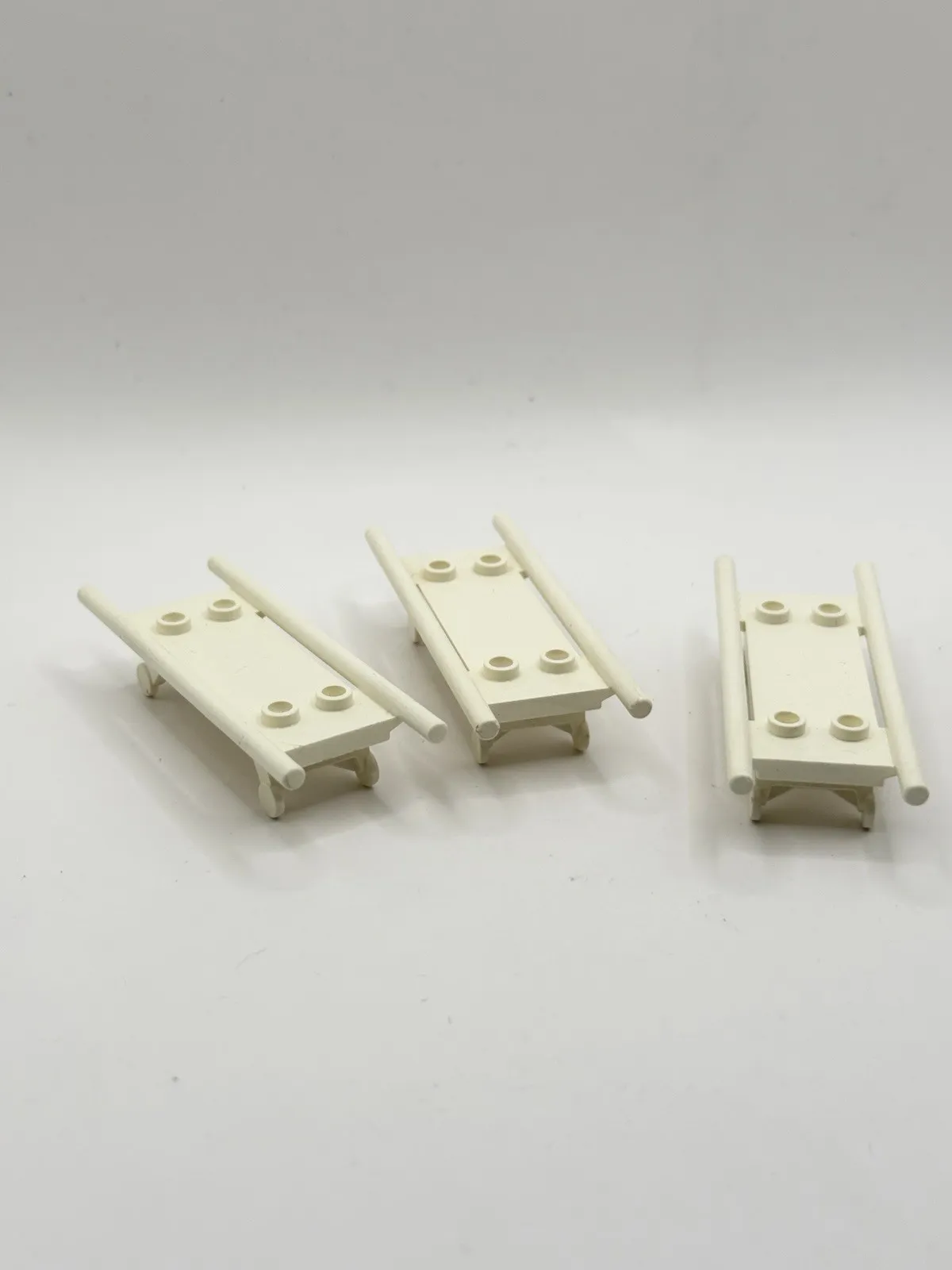 Vintage Lego White Stretcher with Wheels Part Hospital Town Minifig 4714 Lot X 3
