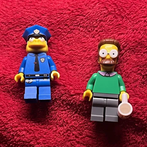 LEGO The Simpsons series 1 Minifigure Lot Ned Flanders & Chief Wiggum