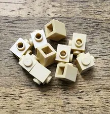 LEGO Tan Brick, 1 x 1, Studs on 2 Sides Adjacent QTY 10. Part No. 26604