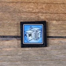 LEGO City Black Tile 2 x 2 with Surveillance Screen Garage Pattern 3068pb0846
