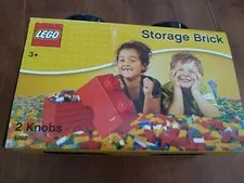 LEGO 2 Knob Rectangle Storage Brick BLACK Brand NEW & SEALED