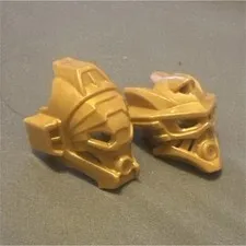 LEGO BIONICLE Gold BIONICLE Mask Lot - 2 Plastic Pieces, 2 Total
