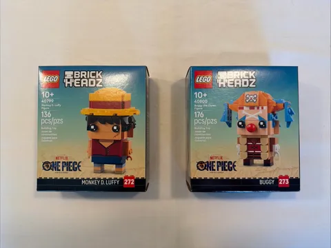LEGO BrickHeadz One Piece Lot – Luffy 40799 + Buggy 40800 –New Sealed