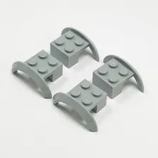 98282 LEGO Parts Vehicle Mudguard 4x2 1/2x1 w/ Arch Round LIGHT BLUISH GRAY (4)
