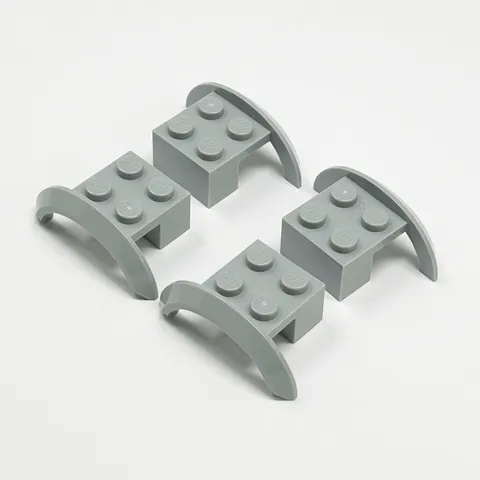 98282 LEGO Parts Vehicle Mudguard 4x2 1/2x1 w/ Arch Round LIGHT BLUISH GRAY (4)