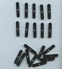 LEGO x20 Black Technic, Plate 1 x 5 with Smooth Ends, 4 Studs Center Axle Hole