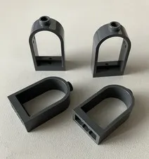 LEGO 4x NEW Pieces Window 1x2x2 2/3 Rounded Top DARK BLUISH GREY #30044