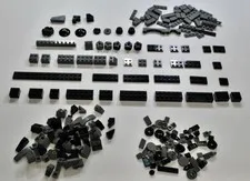 About 210 Lego Pieces/Parts Black & Dark Bluish Gray