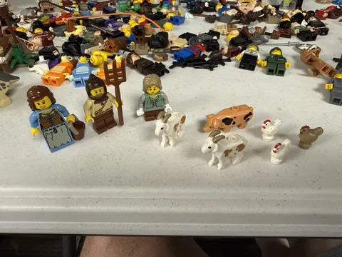 Lego Mill Village Raid Mini Figures And Farm Animals Including Goats