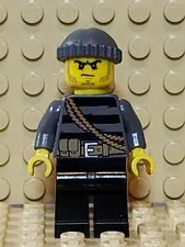 LEGO Minifigure Cty0364 City Burglar Gray Black Stripes Rope Keys Belt Knit Cap