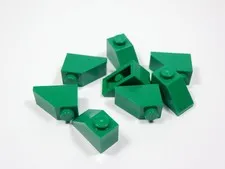LEGO 8 Green 2x1 Slopes Bricks S0