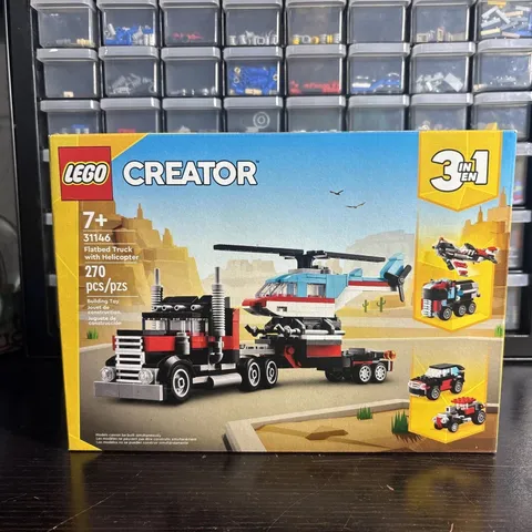 LEGO Creator 31146 3 in 1 Flatbed Truck w/ Helicopter 270Pcs