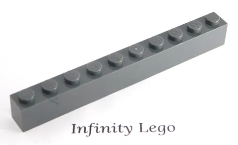 10 LEGO Dark Bluish Grey Bricks 1 x 10 (6111) - (10 Pieces)