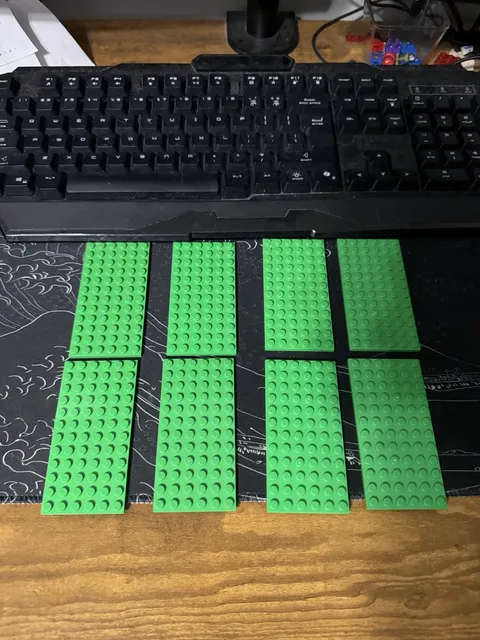 LEGO Green Baseplate Lot – 8 Plates (12x6) Genuine LEGO