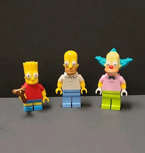 LEGO Krusty the Clown Homer & Bart Simpson Minifigures Lot Minifigs Simpsons 