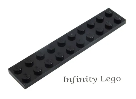 12 LEGO Black Plate 2 x 10 (3832) - (12 Pieces)