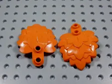 LEGO Lot of 2 Reddish Orange 1x2 Rounded Plate Layered Leaves Plant Minifig BO