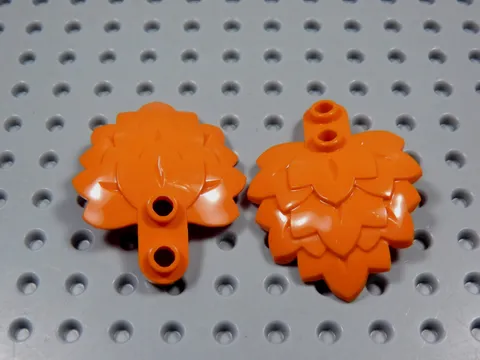 LEGO Lot of 2 Reddish Orange 1x2 Rounded Plate Layered Leaves Plant Minifig BO