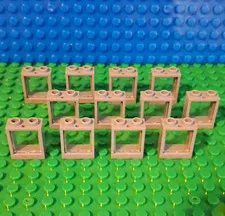 LEGO Window 1x2x2 In Sand Blue With Glass. 12 Pieces