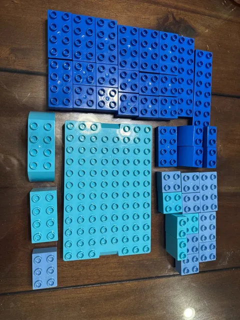 LEGO DUPLO LOT OF BLUE PIECES *CLEAN* INCLUDES ALL PIECES SHOWN