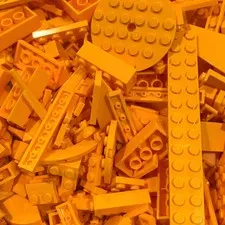 Lego Lot Bulk: Color: ORANGE. One Pound Assorted Pieces