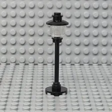 Lego Street Light Pole Lamp Trans-Clear Globe Round Base City Town - Qty of 1