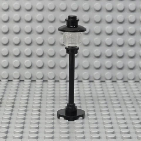 Lego Street Light Pole Lamp Trans-Clear Globe Round Base City Town - Qty of 1