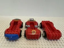 (3) LEGO Car Base Chassis with Tires Lot-RED-#6157/ #11650-