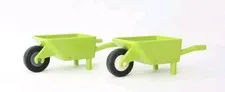 LEGO Minifigure Green Wheelbarrow Minifig Utensil Cart 60337 Lot Of 2