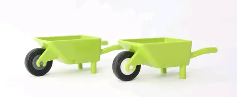 LEGO Minifigure Green Wheelbarrow Minifig Utensil Cart 60337 Lot Of 2