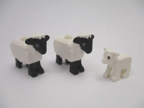 LEGO City Farm Animals Lot 2 White Sheep & 1 Lamb NEW Genuine LEGO