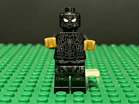 Lego Spider Man Black and Gold Suit Minifigure 76195 sh774 Marvel Super Heroes