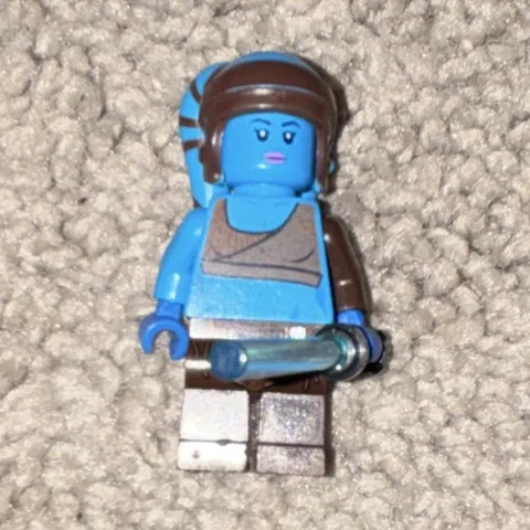 LEGO Blue Minifigure w/ Blue Lightsaber Accessory & Brown Legs