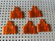 Lego 70880 Trans-Orange Wave Rounded 1x4 w/ 2 Studs on Ends Flame Rock Mario