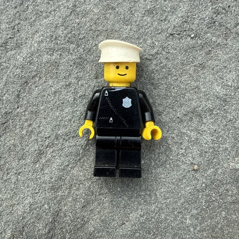 Lego Town Police Officer Cop Minifigure Zipper Jacket Vintage Mini Figure