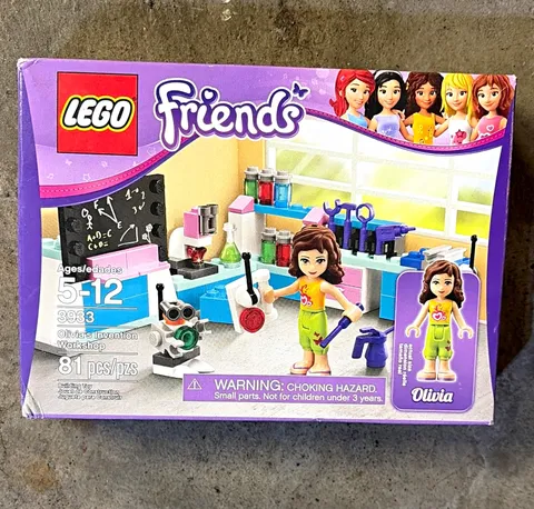 LEGO Friends 3933 Olivia's Invention Workshop Complete Set 81pcs Box Ages 5-12
