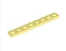 LEGO 3460 Bright Light Yellow Plate 1x8 - 10 Pieces