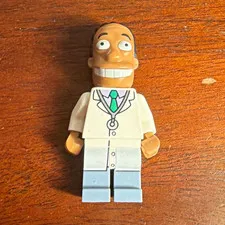LEGO The Simpsons Dr. Hibbert Minifigure White Coat Green Tie Gray Legs
