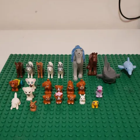LEGO Animal Figure Lot Dogs Cats Horse Shark Dolphin Multicolor Plastic